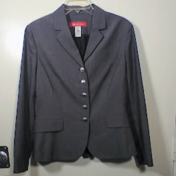 AK Anne Klein Blazer-Gray- Size: 10 - Picture 1 of 8